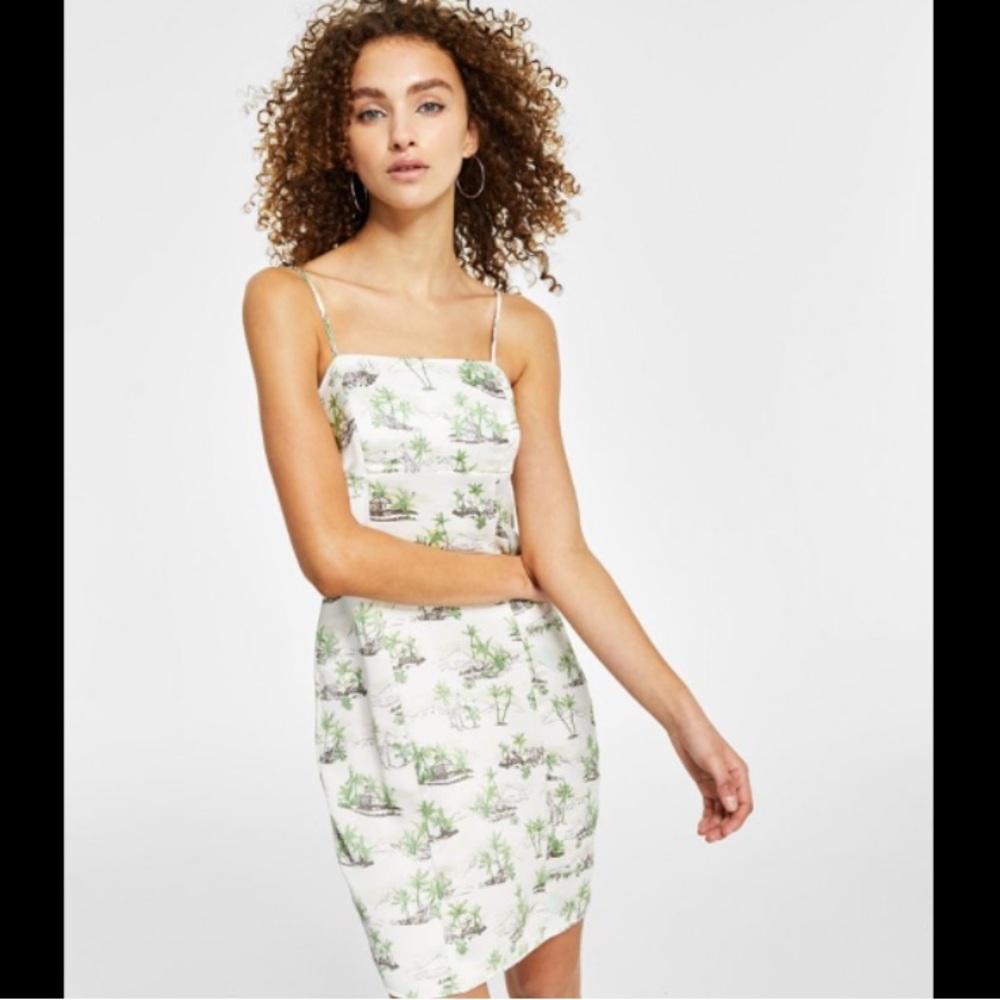 Hippie Rose Satin Safari Print Dress